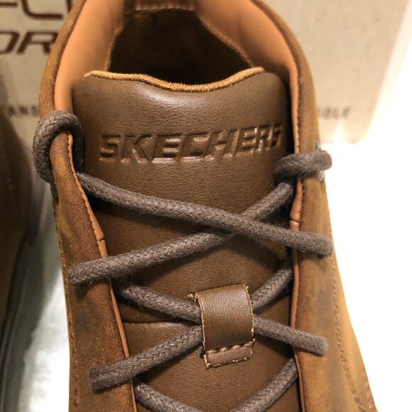 Sketchers Garza-Fontaine Mens Boots Sz 8 Dark Brown Leather Lace‎ Up Relaxed Fit - Picture 3 of 9